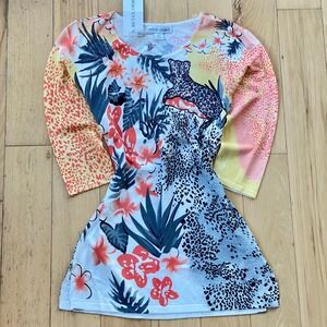 Betas Choice Maximalist Artcore Multicolor Mini Dress Tunic Top Embellished- S/P